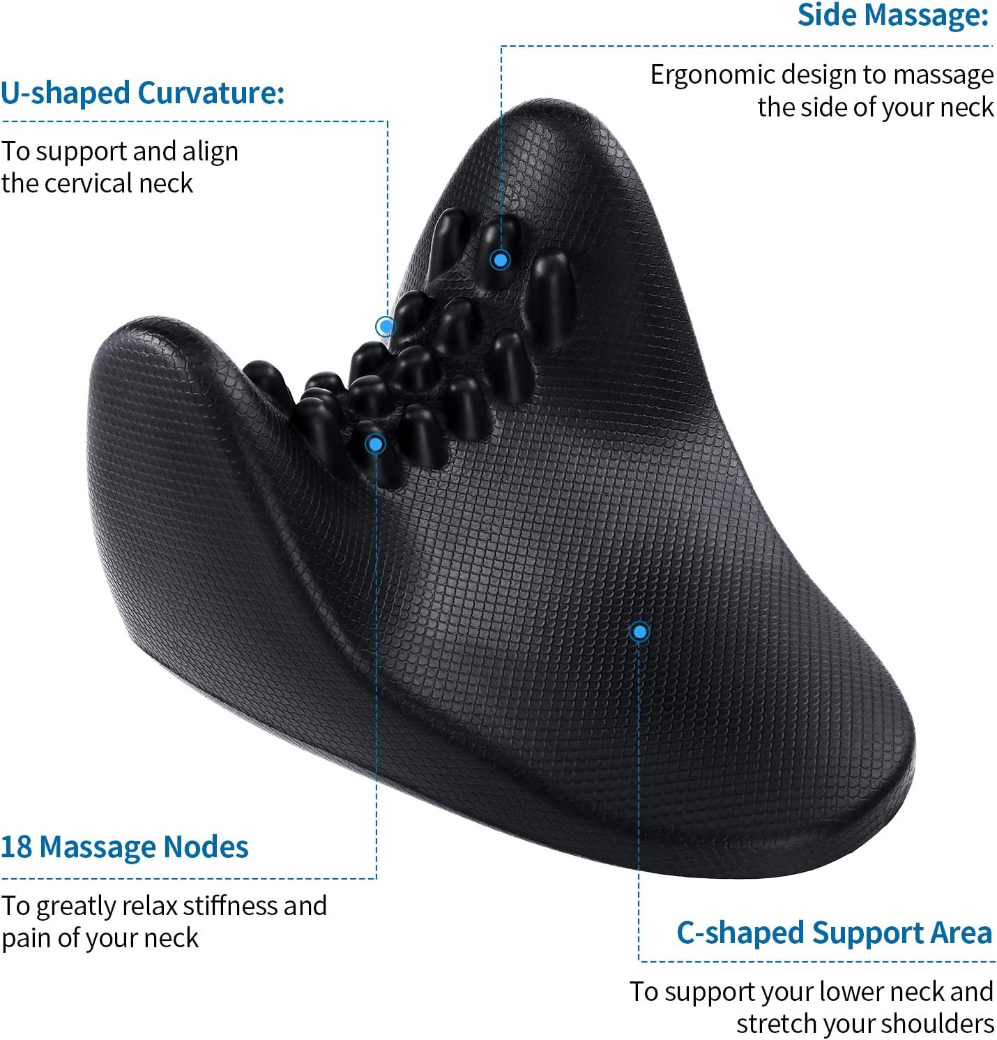 Cervical Neck Pillow, Misiki Cervical Traction Pillow Portable Cervical Vertebra Massage Pillow Release Stress Ergonomic Neck Support Pillow for Neck and Shoulder Pain Relief, Relieve Muscle Tension: Health & Personal Care