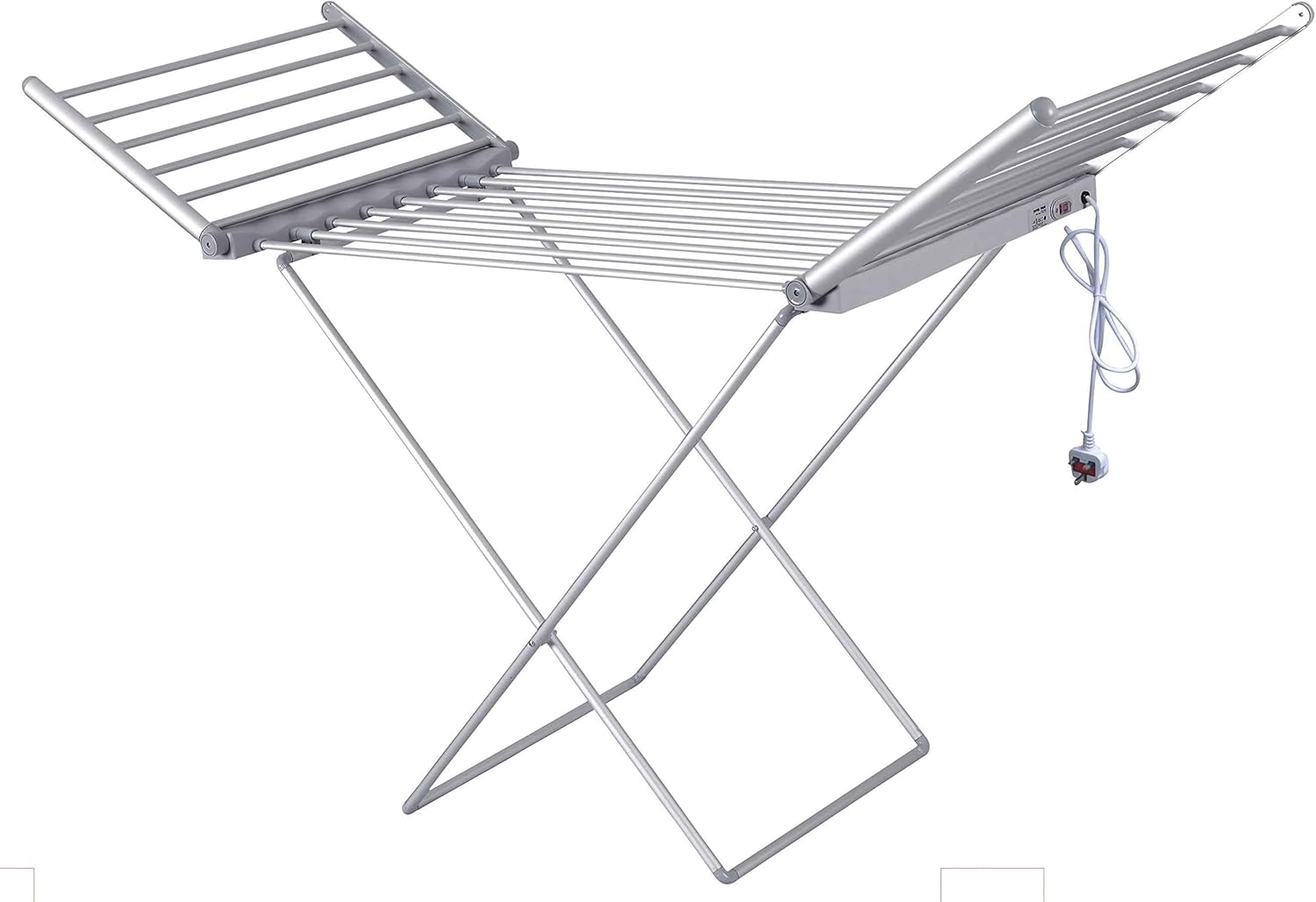 Amos 200 Electric Heated Clothes Dryer 2 Tier Folding Energy Efficient Indoor Airer Wet Laundry Drying Horse Rack Home Garden Store Drying Racks Mymobileindia Com