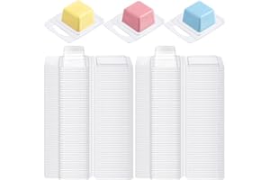 Wesiti Wax Melt Molds Clear Empty Plastic Wax Melt Clamshells Container Pet Single Cube 1 oz Candle Molds for DIY Chocolates Wickless Candles Soap Making(100 Pcs)