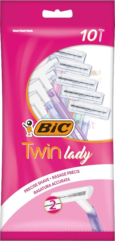 BIC Twin Lady Disposable Razors 2 Stainless Steel Blades Pack of 10 Assorted