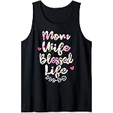 Mom Wife Blessed Life Floral Christian Mother's Day Tank Top