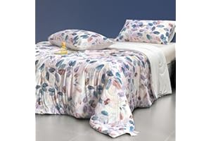 LLanCL Floral Print Cooling Blankets for Hot Sleepers - Cool Like Ice Cream Blanket for Summer, Lightweight Double-Sided Cooling Comforter Quilt (King Size 90" x 108" Blue)