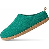 HAUSSIMPLE Wool Indoor Slippers - Natural Organic Wool, Genuine Leather Sole, Handmade in Nepal - Cozy, Warm, Soft, Unisex Non-Slip House Shoes for Men & Women - Perfect for Winter Comfort