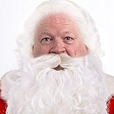 minkissy Santa Beard and Wig Set Fake Beard for Santa Claus Cosplay Christmas Santa Wig Beard White Beard for Men Women Santa Claus Costumes Accessories