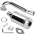 FVRITO 212cc Exhaust Pipe with Muffler for Predator 212 Go Kart 196cc Non Hemi Engine Coleman Powersports KT196 Trailmaster XRX XRS Hammerhead 80T Yerf Dog Manco Tillotson GX200 Performance Parts