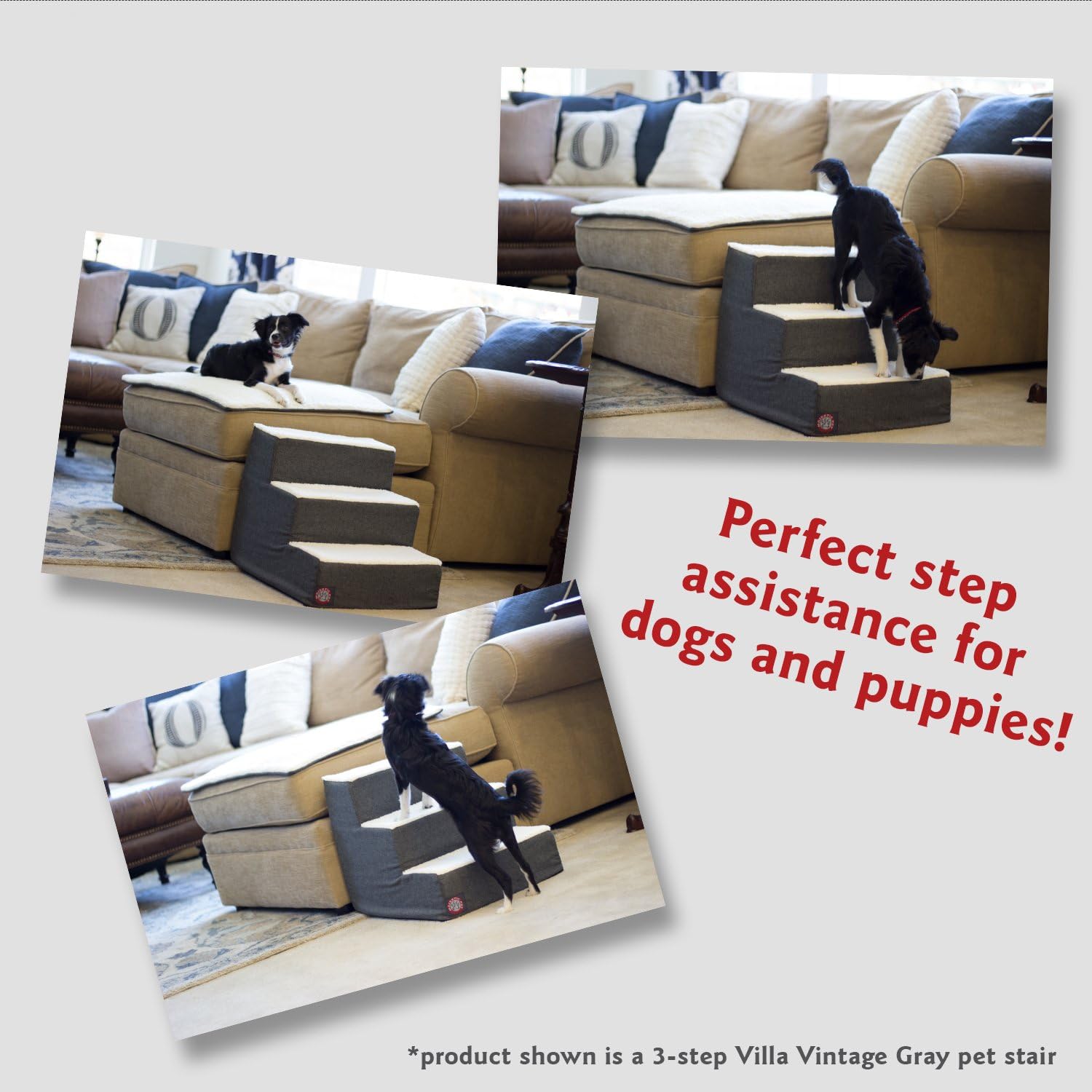 4 Step Black Velvet Suede Pet Stairs By Majestic Pet Products : Pet Supplies