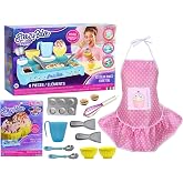 Ice Cream Maker for Kids with Freezing Tray/ Spatulas/ Bowls/ Utensils/ Apron/ Ice Cream Mix with Toppings/ Whisk / Ice Cream Cookie Pan (12 Items) -Freezy Bake and Accessories Gift Set
