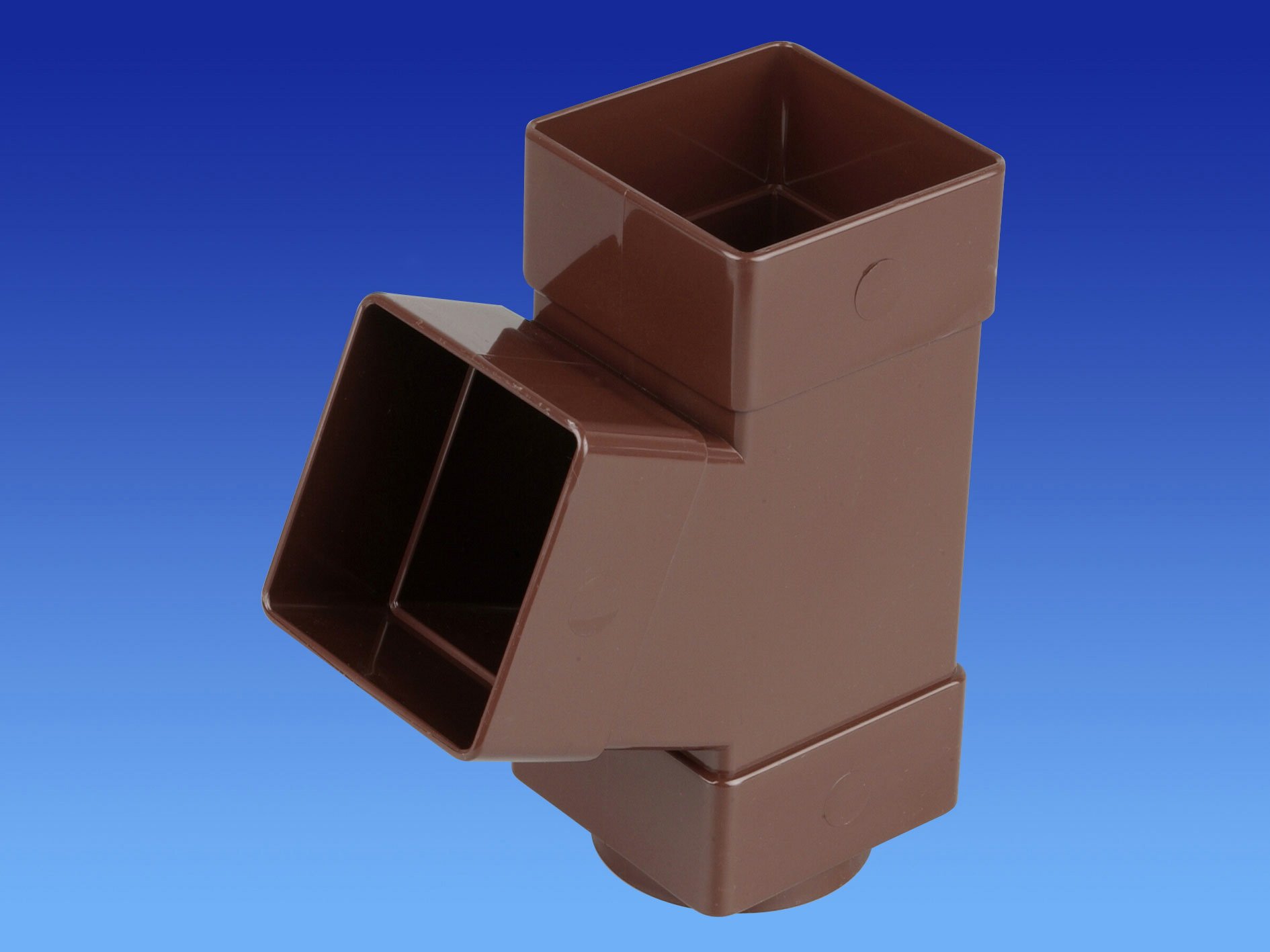 Wavin OSMA 4T835 Brown Pipe Branch 67.5 Degree for 61mm Square downpipes