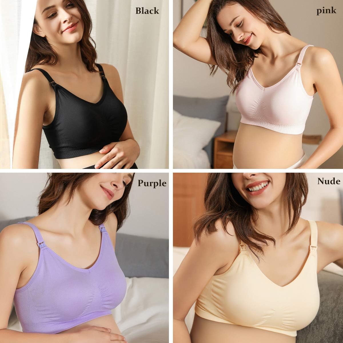 iloveSIA 3PACK Womens Full Bust Nursing Bra Seamless Maternity Bra at  Women’s Clothing store
