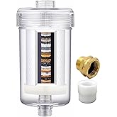 DR. LAWATER 1 Micron High Density Washing Machine Water Filter, Washer Water Filter System, For Washing Machine, Heater, RV, > 99.5% Removes Chlorine Fluorine,Heavy Metals, Reusable ACF Shower Filter