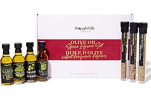 Thoughtfully Gourmet, Olive Oil Spice Infusion Gift Set, Premium Cold Pressed Extra-Virgin Olive Oil from Spain, Includes 4 F