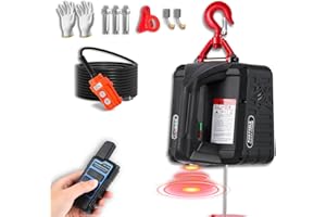 NEWTRY 3 in 1 Electric Hoist, Upgraded Infrared Limit Switch, 660LBS Portable Electric Winch, 110volt Vertically & Horizontally Lifting