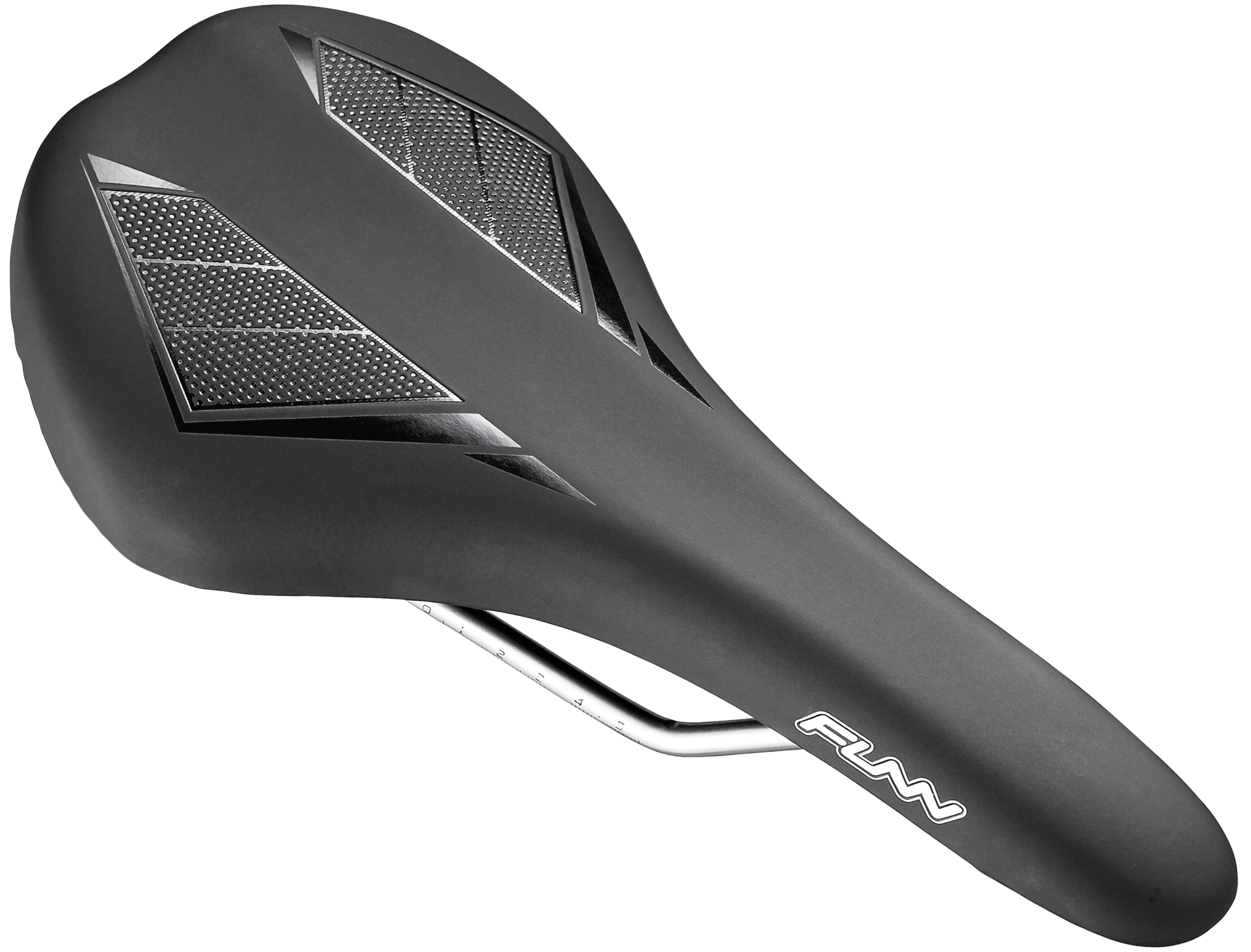 Funn Skinny Mountain Bike Saddle with Durable CrMo Rails, Featherlight and Streamlined Bicycle Seat, Tough Vinyl Leather Covered Bicycle Saddle for MTB, BMX and Road Bike (Black)