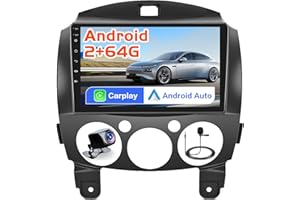 Inefala [2+64GB] Android 15 Car Stereo for Mazda 2 2007-2014 with Wireless CarPlay Android Auto, 9 Inch HD Touchscreen Car Ra
