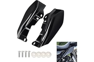 Amazicha Vivid Black Mid Frame Air Heat Deflectors Trim Left Right Set Compatible for Harley Touring and Trike 2009-2024 Models Without Cool Flow Fan