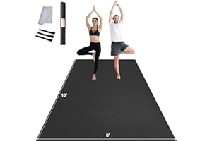 VEVOR Exercise Mat, Non Slip High Density Premium Yoga Mat, Exercise Yoga Mat for Men & Women, Fitness & Exercise Mat with Ba