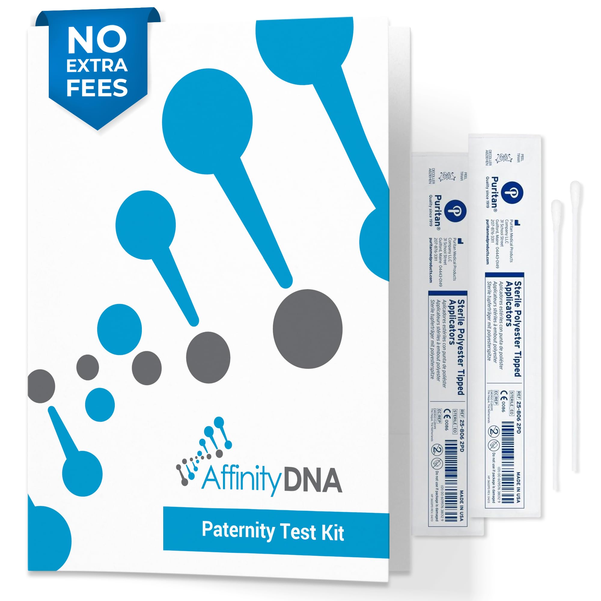 AffinityDNA Paternity DNA Testing Kit - 99.99% Accurate Genetic Swab Test | 21 Loci Paternity Home DNA Test Kits for Father and 1 Child | Results in 4 Working Days | A Complete Kit with No Extra Fees