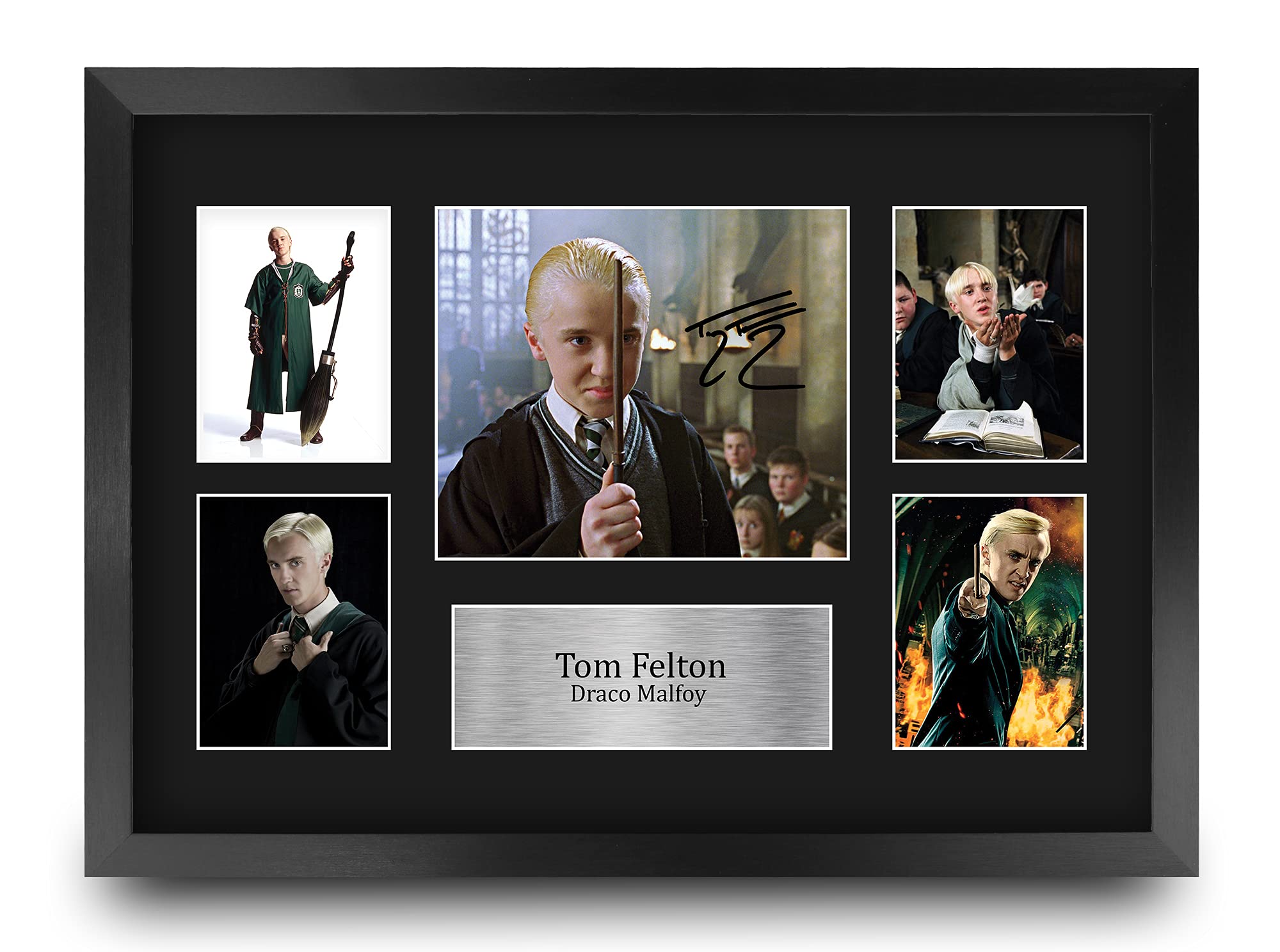 HWC Trading FR A3 Tom Felton Harry Potter Draco Malfoy Gifts Printed Signed Autograph Picture Display for Movie Memorabilia Fans - A3 Framed