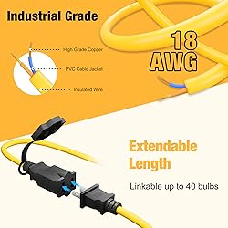 G GJIA 100FT Construction String Lights, IP65