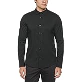 Perry Ellis Mens Solid Long Sleeve Dress Shirt, Slim Fit, Point Collar, Lightweight Stretch Fabric