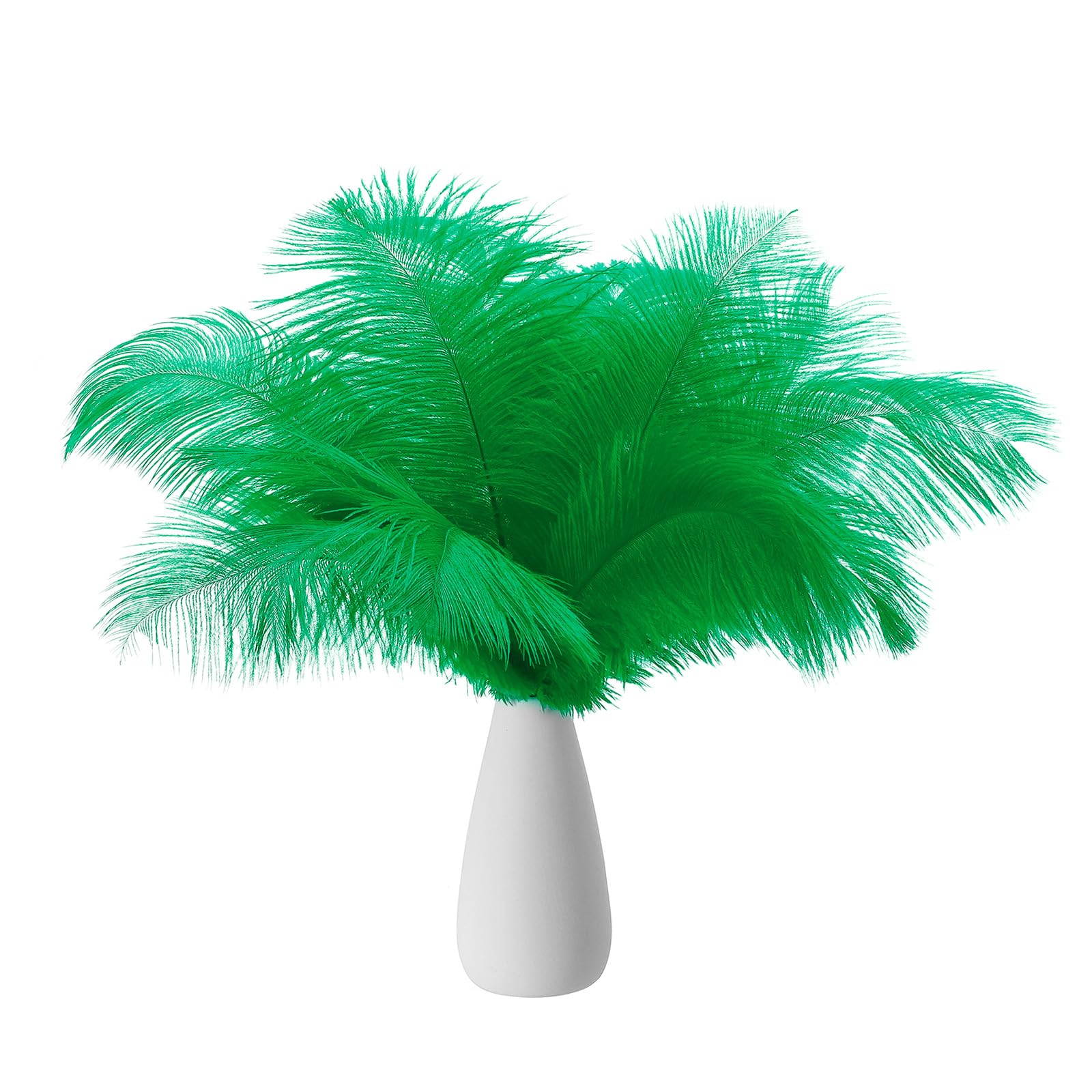 PATIKIL 8-10 Inch(20-25cm) Ostrich Feathers, 30 Pack Artificial Ostrich Feathers Bulk for Wedding Party Centerpieces Decorations Crafts Dark Green (6inch Width)
