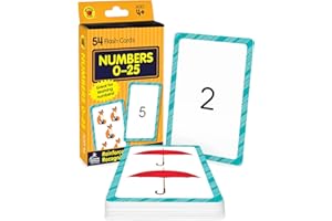 Carson Dellosa 54 Toddler Flash Cards, 0-25 Counting and Number Recognition Math Flashcards for Toddlers 3-5 Years, Kindergarten and Preschool Learning Activities and Educational Games