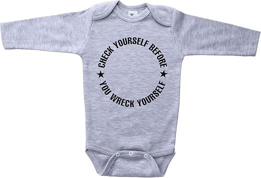 Amazon Com Hip Hop Onesie Check Yourself Before You Wreck Yourself Rap Baby Bodysuit Clothing
