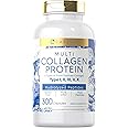 Carlyle Multi Collagen Protein Capsules 2000mg | 300 Count | Type I, II, III, V, X | Collagen Peptide Pills | Keto & Paleo Friendly, Gluten Free, Non-GMO Supplement