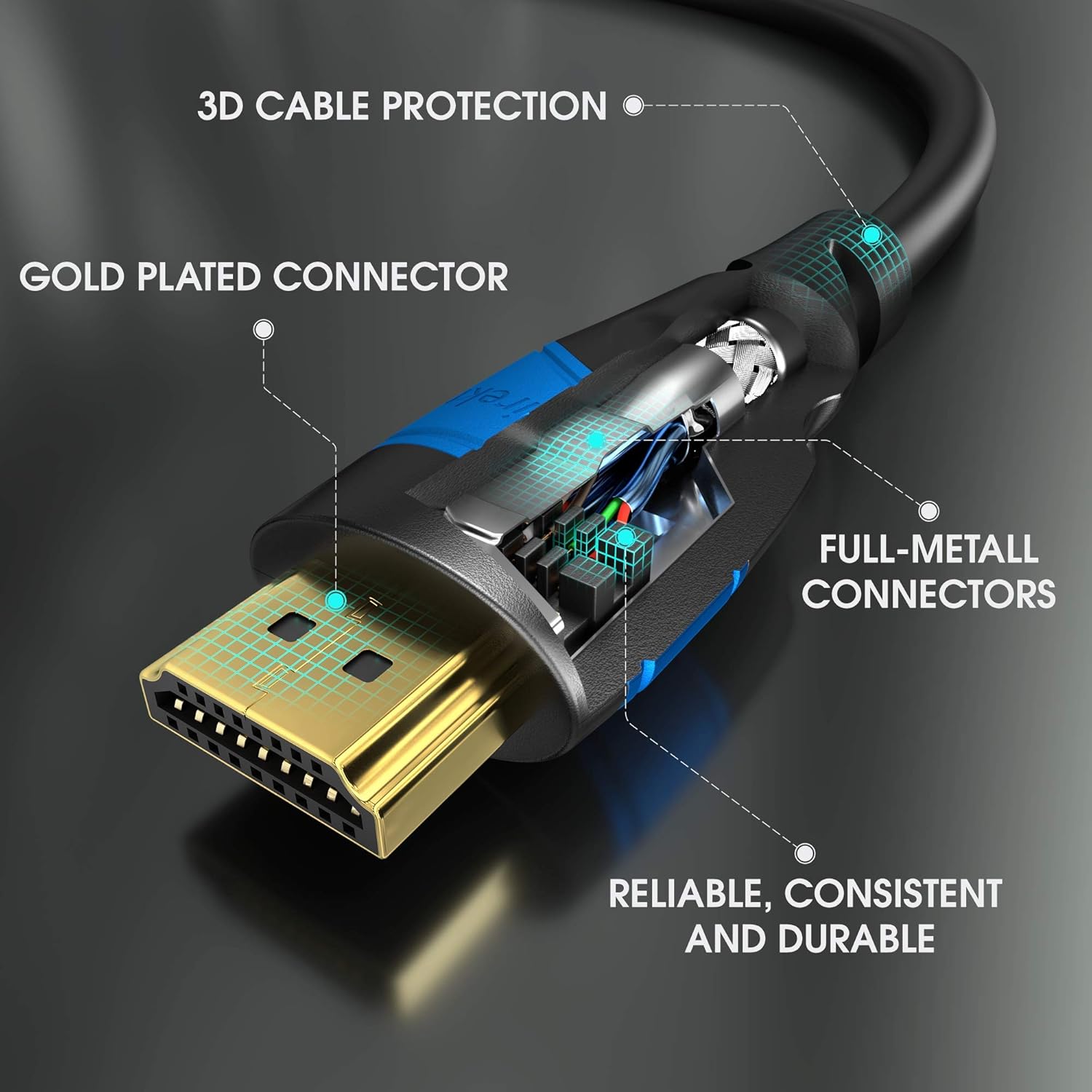 KabelDirekt 4K HDMI Cable with Full Metal Connectors - 6 feet - supports all available features (4K@60Hz, Ultra HD 3D, 1080p Full HD, ARC, High Speed with Ethernet & perfect for PS4, XBOX & HDTV): Home Audio & Theater