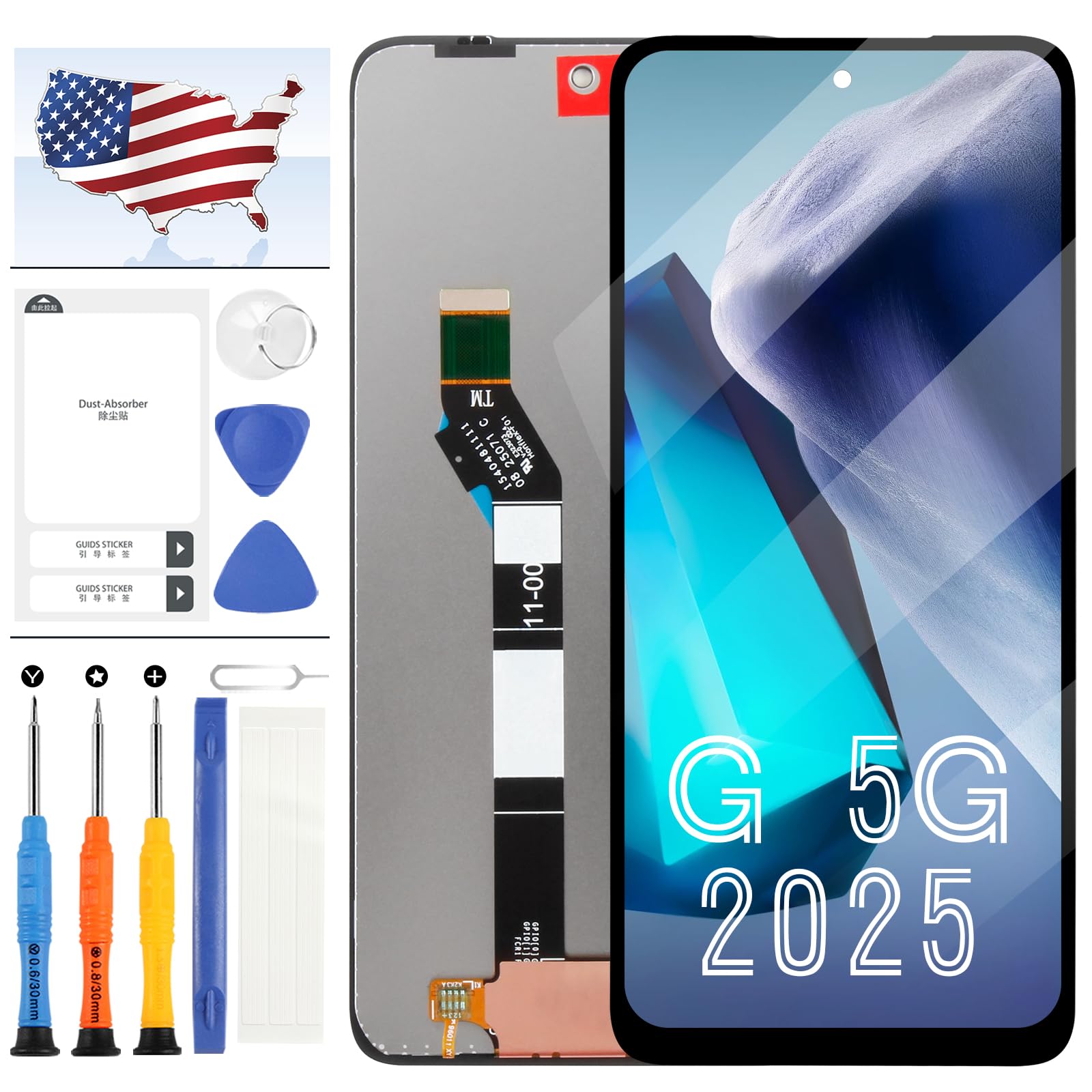Photo 1 of Screen Replacement for Motorola G 5G 2025 Display,6.7" for Motorola Moto G 5G 2025 LCD Screen Display Touch Digitizer Full Assembly XT2513V XT2513-1 XT2513-2 Repair Kit with Tools,Black