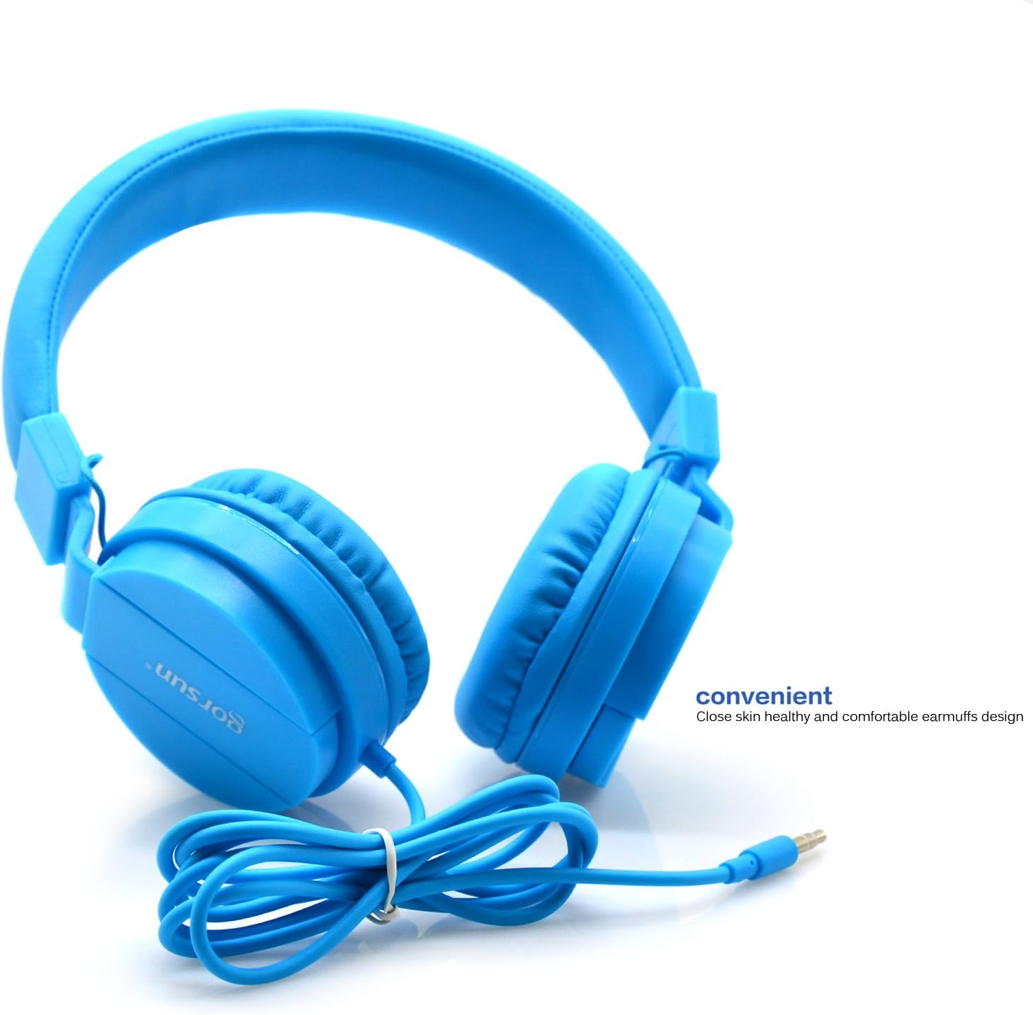 Bluelark Foldable Over Ear Headphones - Adjustable Lightweight Folding Wired Headphones Stereo Audio Corded Headset for Smartphones, PC, Laptop, MP3/ MP4 Player and More (Blue): Electronics