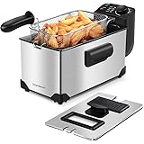 Aigostar Deep Fryer, Electric Deep Fat Fryers with Baskets, 3 Liters Capacity Oil Frying Pot with View Window, ETL Certificat