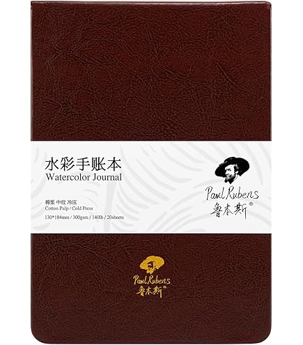 Bloc Papier Aquarelle Coton A5 22 Feuilles 300g - Papier 100% Coton Sans Acide 4 Côtés Collés