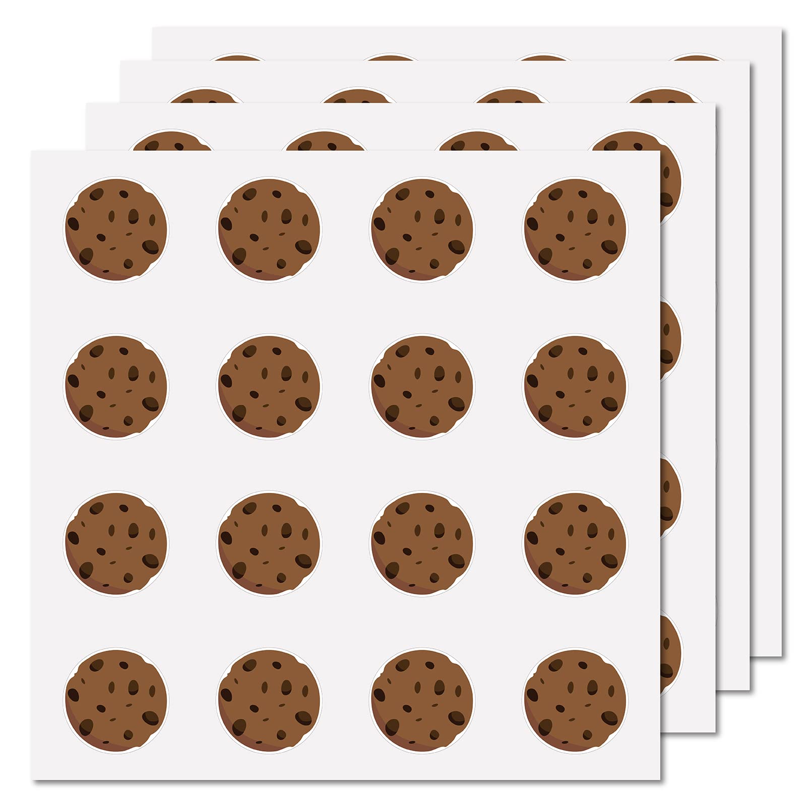 CREATCABIN 128Pcs Chocolate Chip Cookie Stickers Biscuit Planner Stickers Waterproof Vinyl Decals for Packaging Cookie Bags Phone Water Bottle Laptop Scrapbook Refrigerator 1 Inch