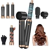 5 in 1 Hair Dryer Brush, Hot Air Brush Air Curler Air Curl Wrap | Styler, Detachable Hair Dryer Brush Hot Air Styler Curling Brush Iron, Hair Styling Tools for Dry Curl Straighten