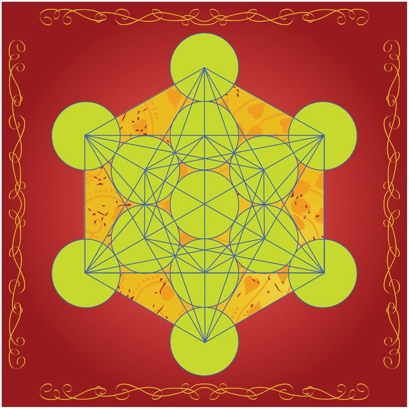 Divine Creation Sacred Geometry Spiritual Wall Art - Metatron's Cube (8x8inch)