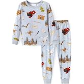Harry Potter Pajamas with Bamboo Viscose Hogwarts Snug Fit Pjs Kids 2-14Y | Officially Licensed, Breathable, Lightweight, Two Pieces Sleepwear, Stretchy Fabric