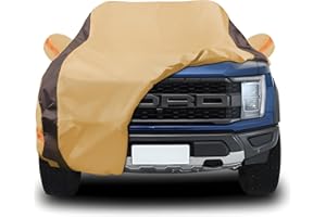 FSGRICH Car Cover Waterproof All Weather Compatible with Ford F150, Outdoor Anti-UV Sun Rain Protection Full Exterior Cover (Camel with Brown)