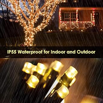 Amazon Com Hyh Cadena De Luces De Navidad De 300 Ledes Con Enchufe Extensible De Extremo A Extremo 8 Modos Impermeable Para Interior Para Fiestas Arbol De Navidad Decoracion De Vacaciones Blanco