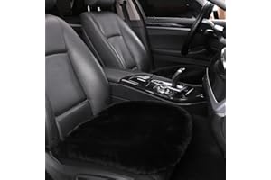 MLOVESIE Genuine Sheepskin Car Seat Cushion 100% Natural Fur Wool Seat Cover for Cars Trucks SUV Soft Comfort Office Chair Protector Pad Car Accessories Universal Fit