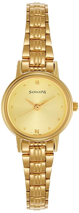 Analog Champagne Dial Women's Watch -8096YM02C