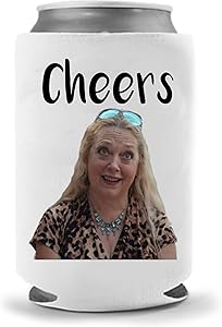 Cool Coast Products | Funny Tiger King Joe Exotic Parody Coolies - Big Cat Carole Baskin Funny Beer Can Coolies | Neoprene Insulated | Beverage Cans Bottles | Cold Beer Tailgating (Carole Cheers)