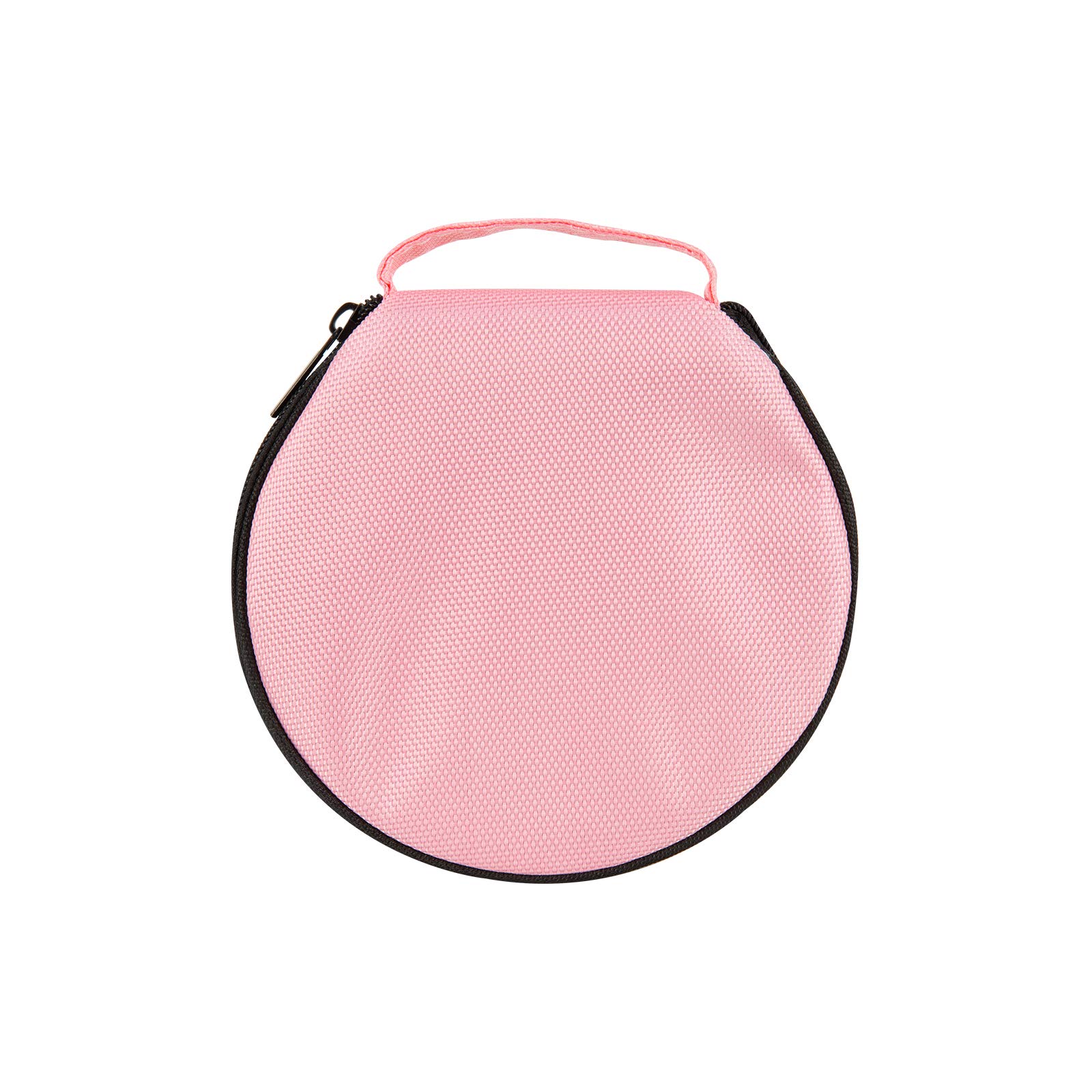 ELEZAY Small CD Case Storage Wallet DVD Disc Dividers Folder Holder Round Oxford Bag 20 Capacity Pink