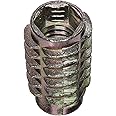 E-Z LOK Knife Threaded Insert for Soft Wood, Zinc Hex-Flush Thread Inserts 5/16-18 Internal Threads, 0.984" Length Pack of 25