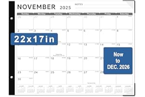 Desk Calendar 2026, KOPEESY 22" x 17" Large Desk Calendar, From Now to December 2026, Desktop Calendar with Notes and Thick Paper for Home, Office and School