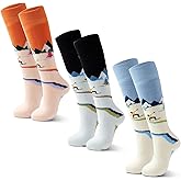 Qterdiz Ski Socks Kids Boys Winter Warm Snowboarding Socks for Boys Girls Thick Thermal Skating Socks 3 Pack