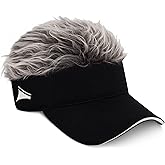 Flair Hair Womens Sun Visor Cap with Fake Hair, Adjustable Baseball Hat