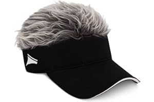 Flair Hair Women's Sun Visor Cap with Fake Hair, Adjustable Baseball Hat