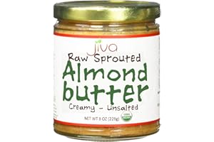 Jiva Organics RAW SPROUTED Organic Almond Butter 8-Ounce Jar