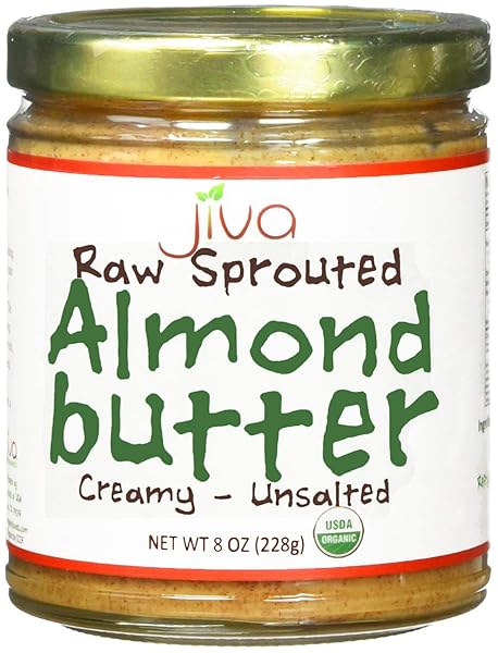 JIVA ORGANICS RAW SPROUTED ORGANIC ALMOND BUTTER 8-OUNCE...